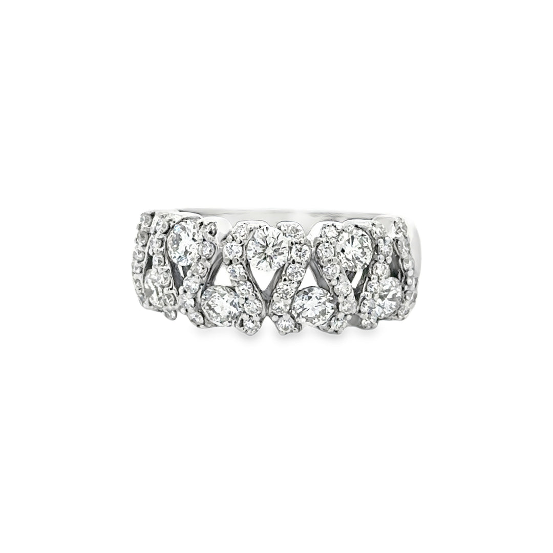 18K White Gold 1.00ctw VS Diamond Cluster Ring