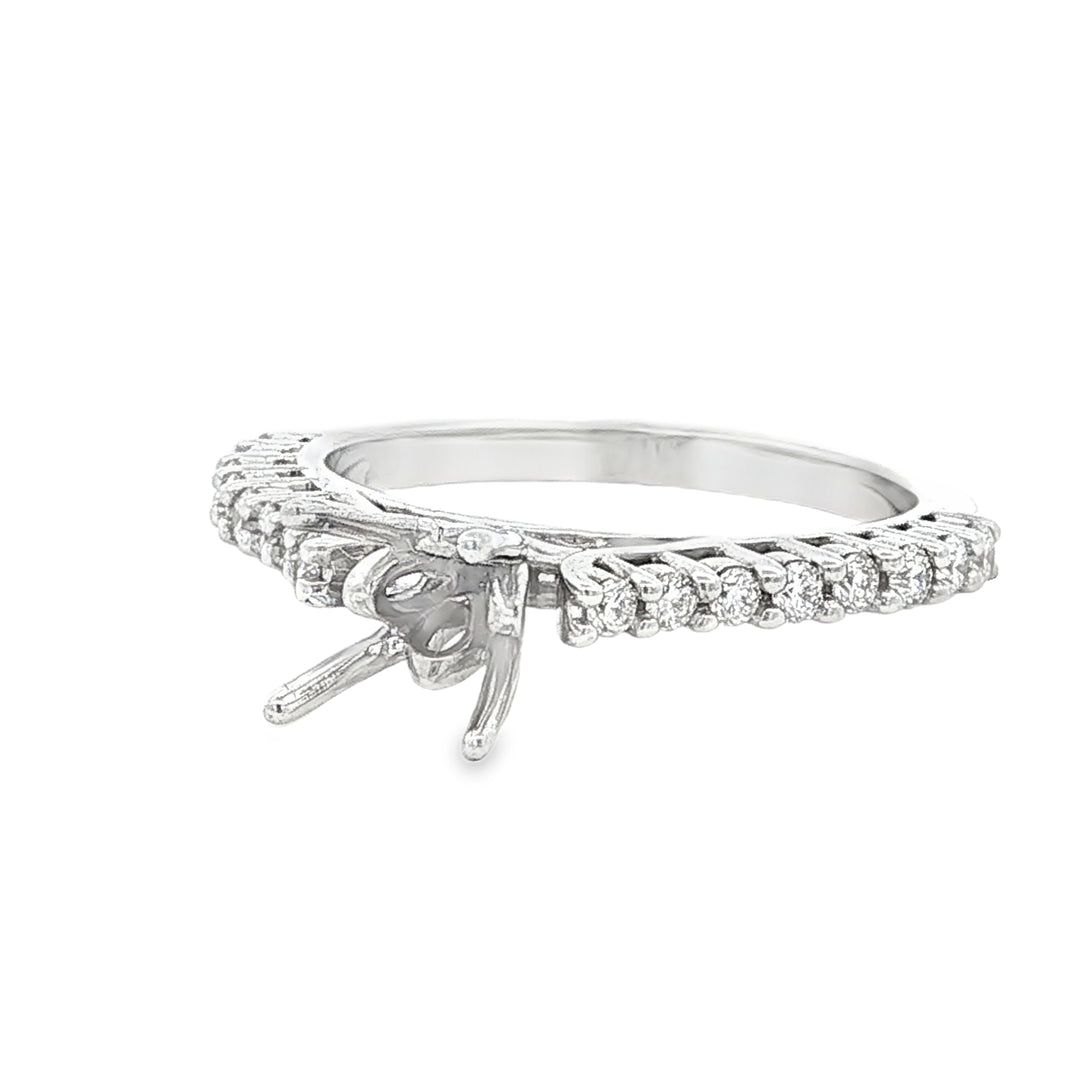 14K Gold .35ctw Diamond Semi-Mount Engagement Ring