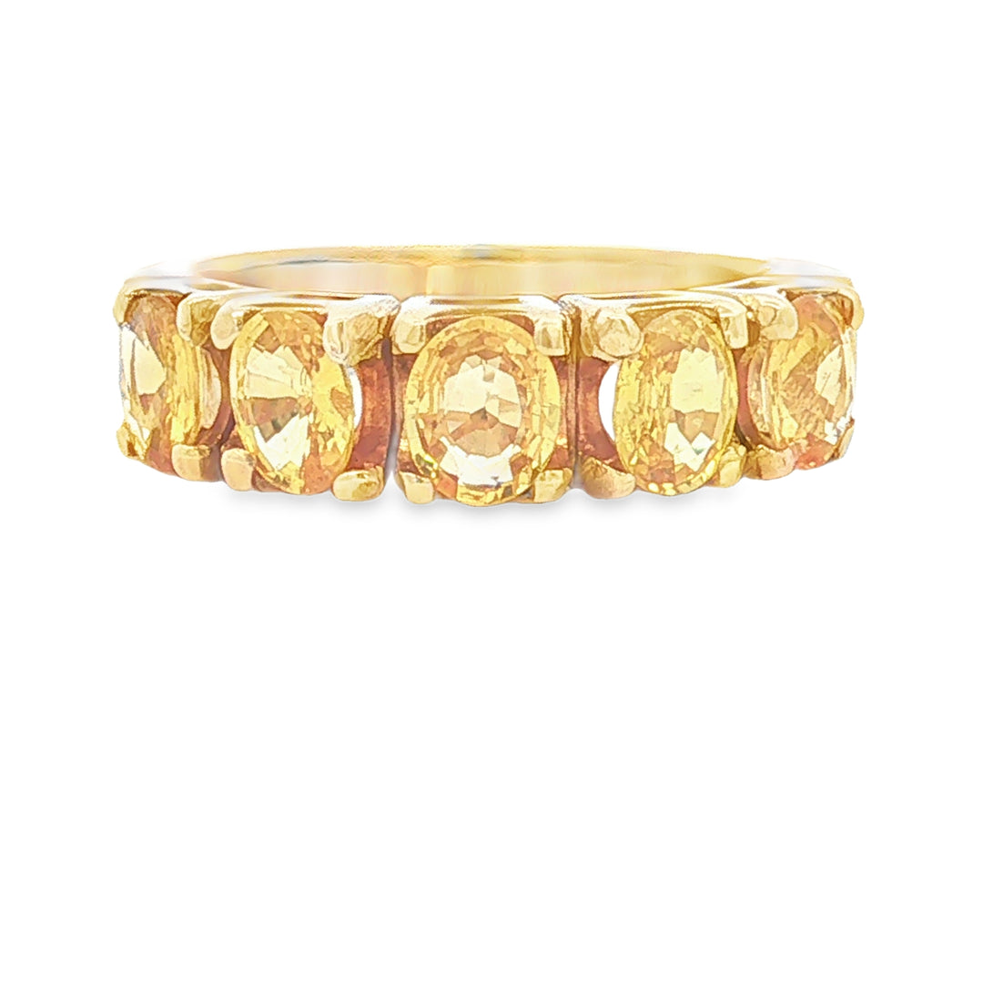18K Yellow Gold 2.00ct Yellow Sapphire Band Ring