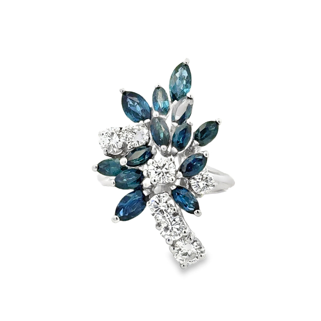 Vintage 14kt Gold Sapphire & Diamond Ring