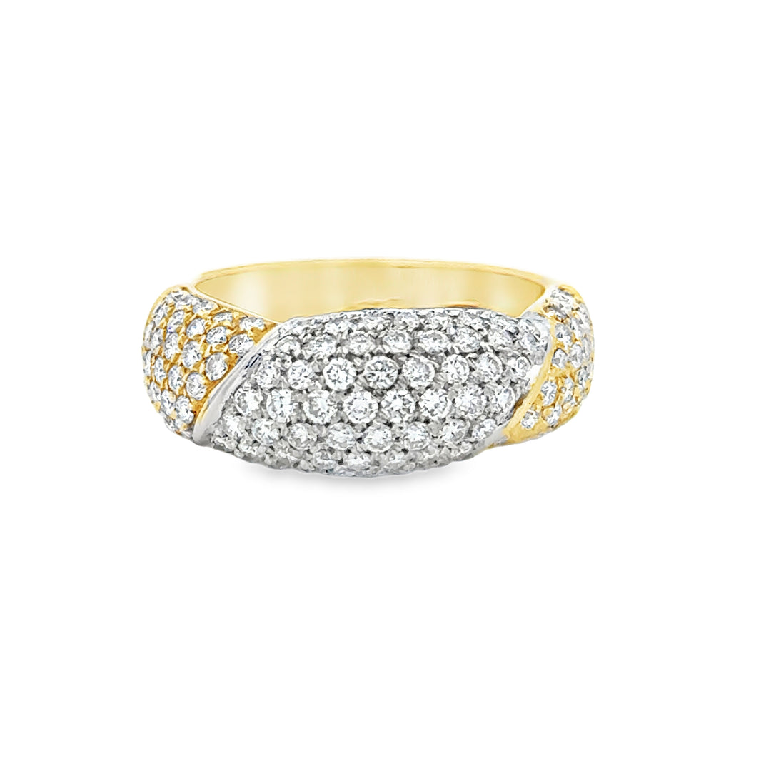 Leo Pizzo 18K Two-Tone 1.25ctw Diamond Cluster Cocktail Ring