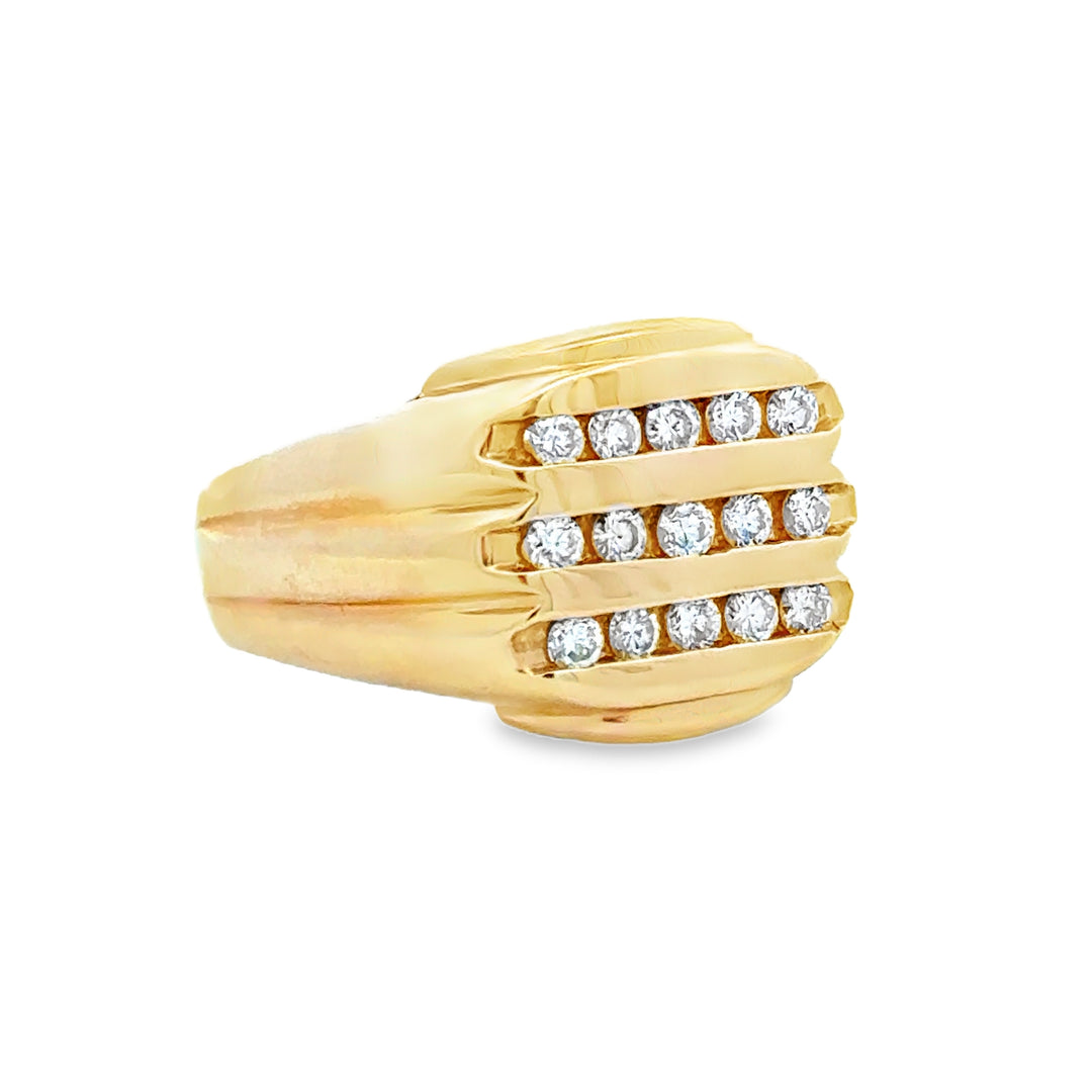 14K Gold Men's Diamond Statement Ring 0.50ctw