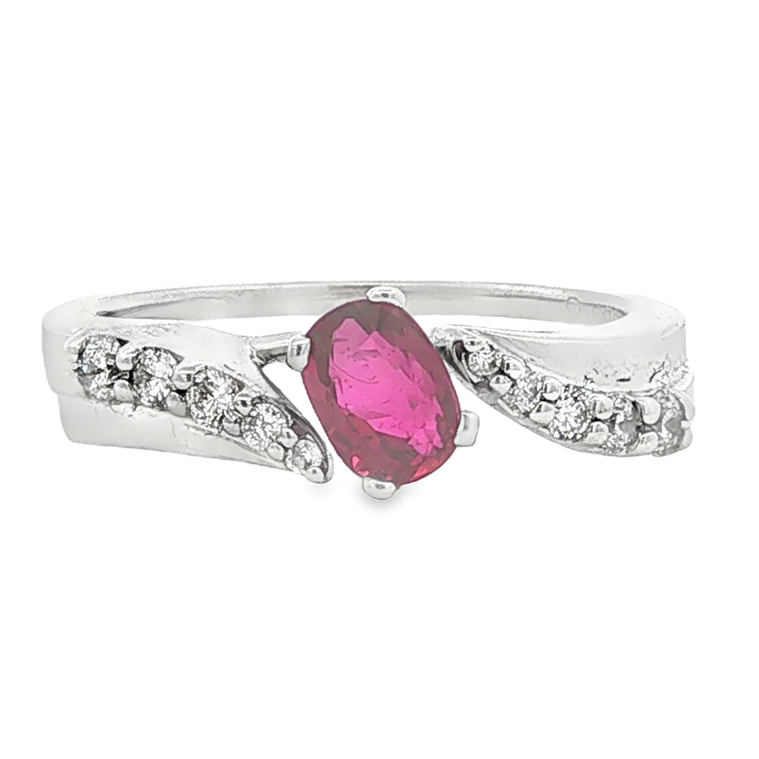 14K Gold Ruby Diamond Accent Pendant Necklace