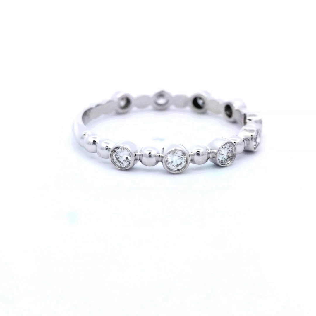 14K White Gold .27ctw Diamond Half Anniversary Band