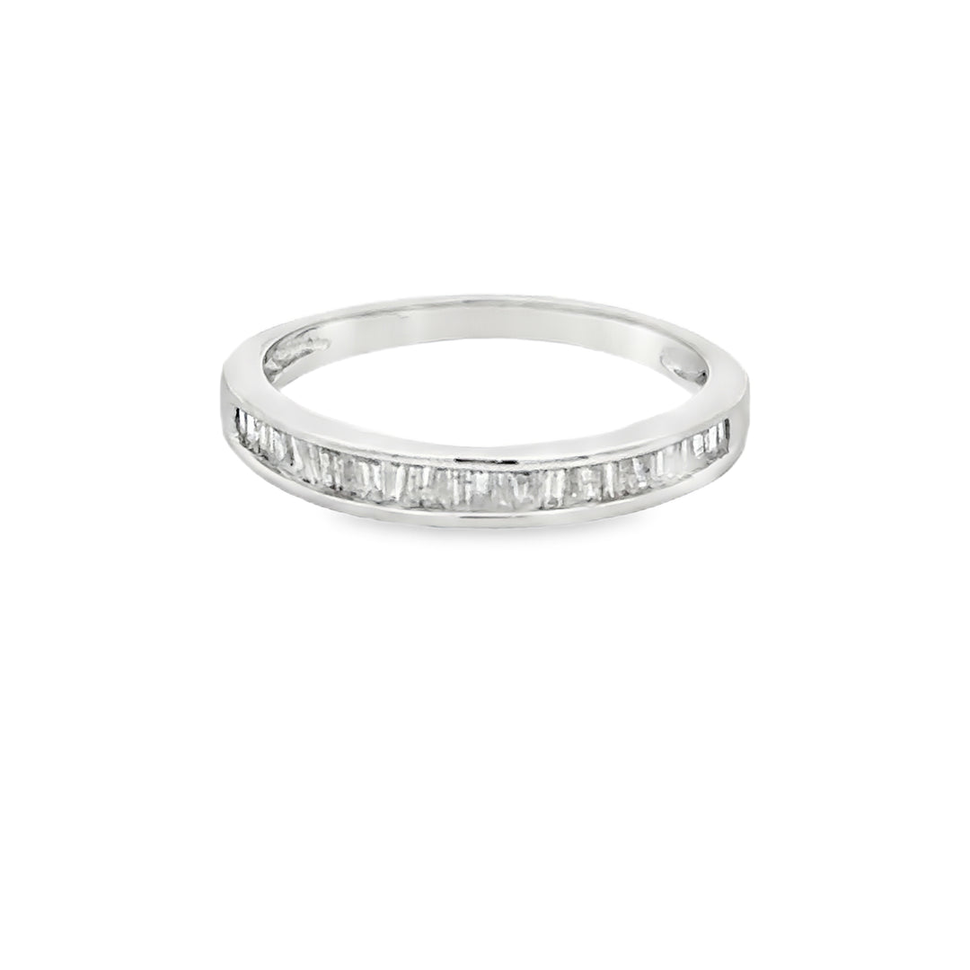 14K White Gold .50ctw Baguette Diamond Wedding Band