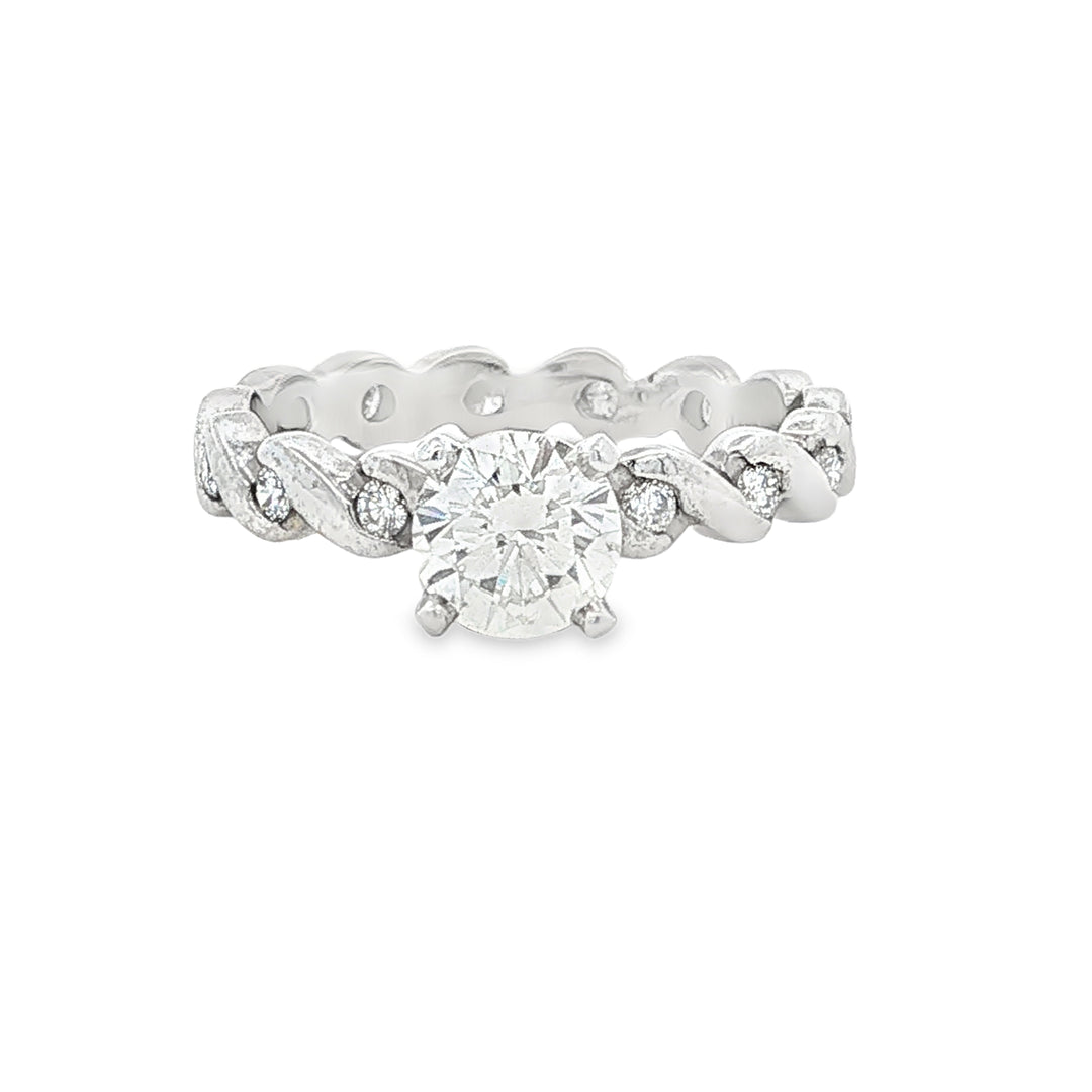14K White Gold .95ct Round Diamond Eternity Band