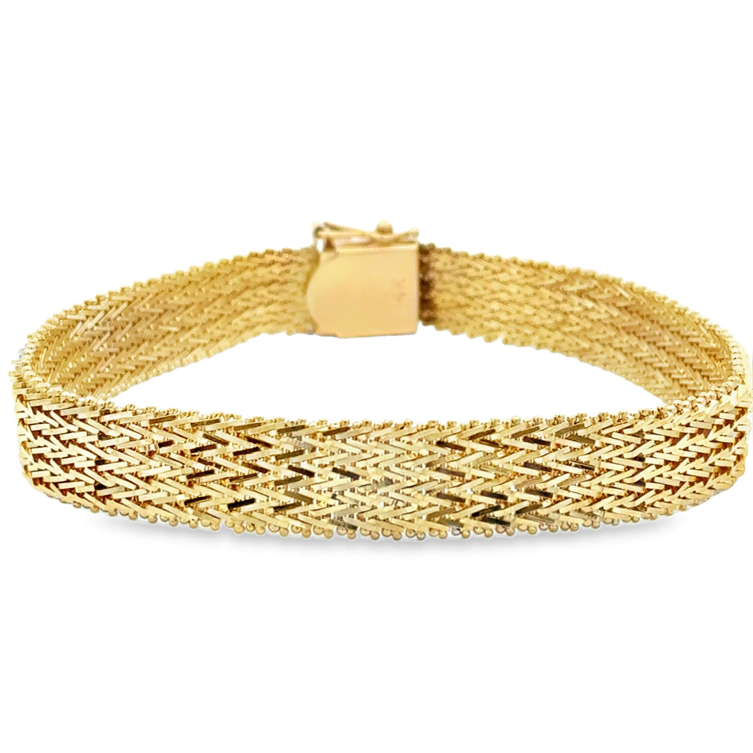 14kt Gold Fancy Diamond Cut Bracelet, 23.9g