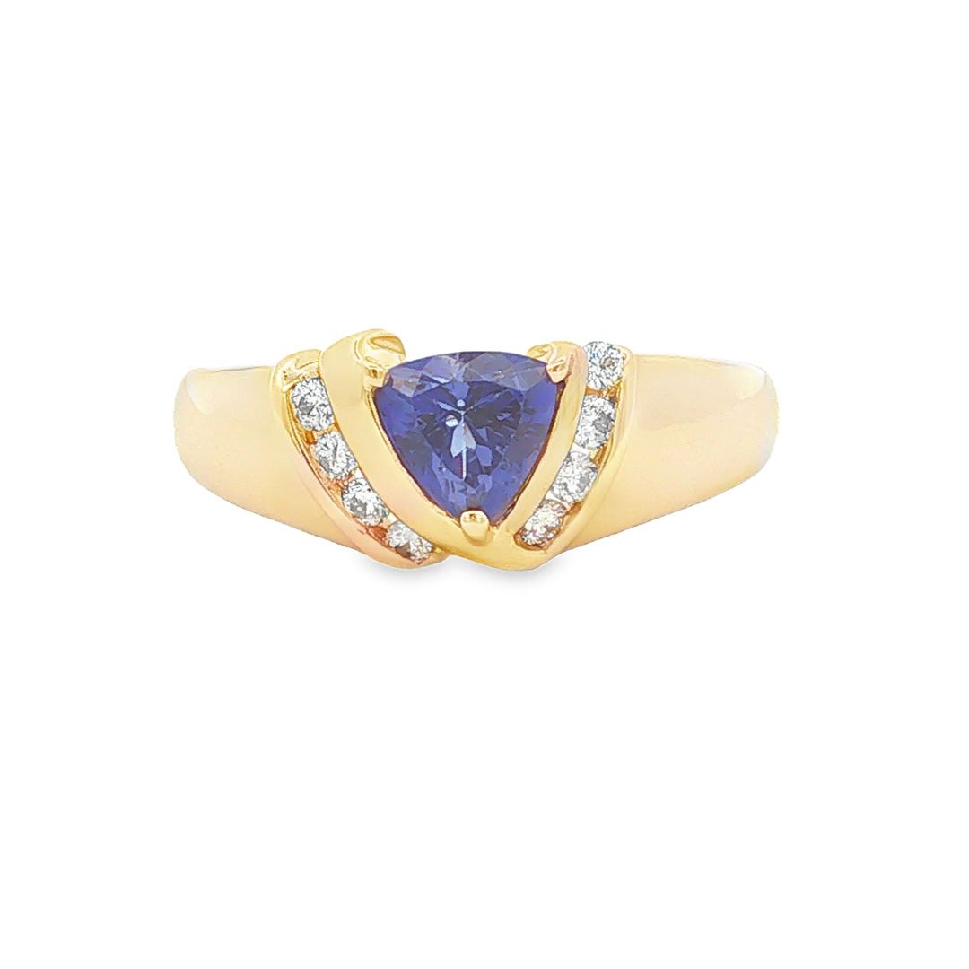 14K Gold Tanzanite Diamond Accent Pendant Necklace