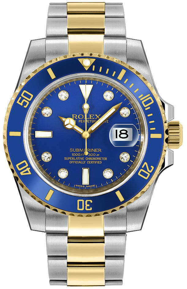 Luxury Rolex Submariner 18K Two-Tone Ceramic Divers Watch