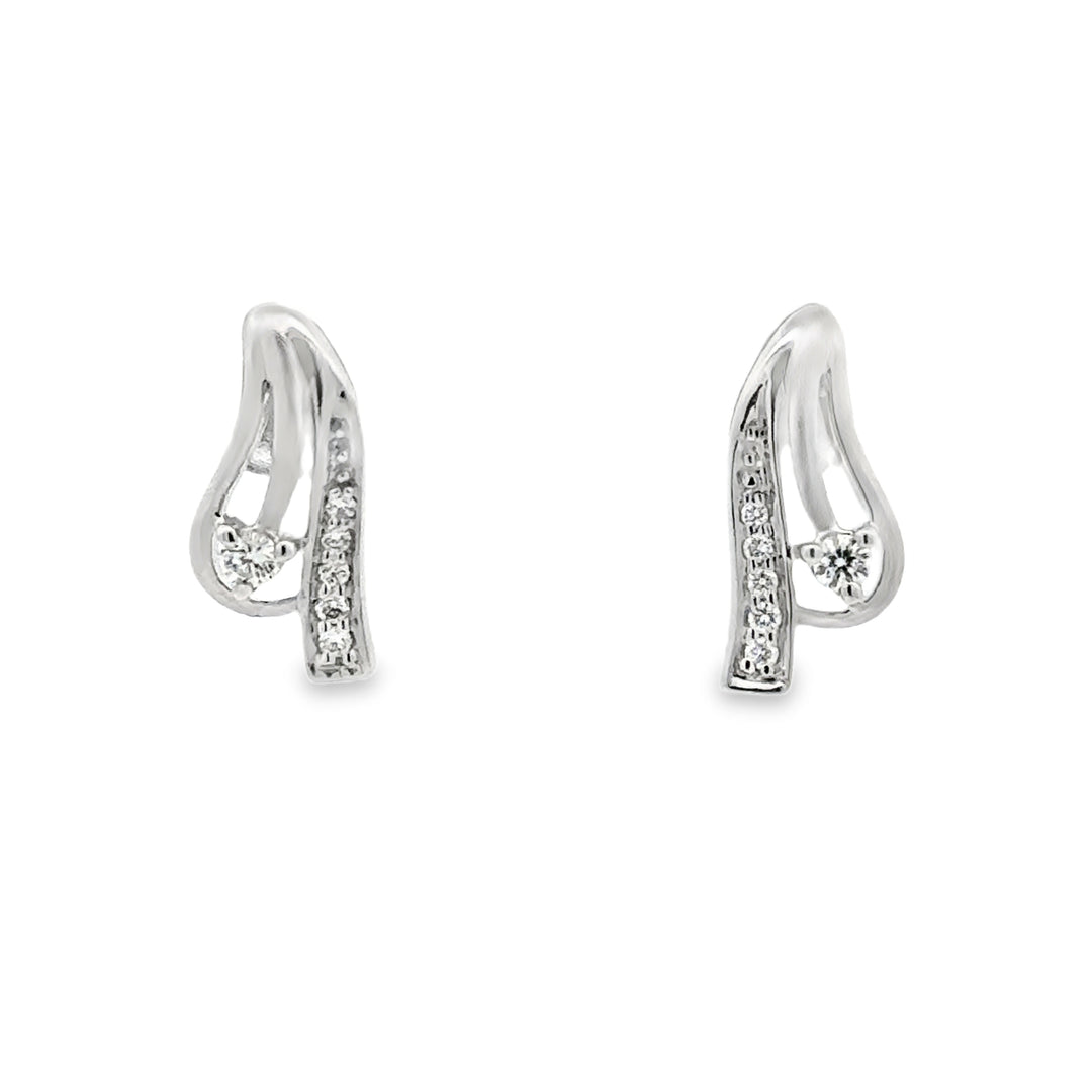 18K White Gold Diamond Fancy Drop Earrings 0.5ctw