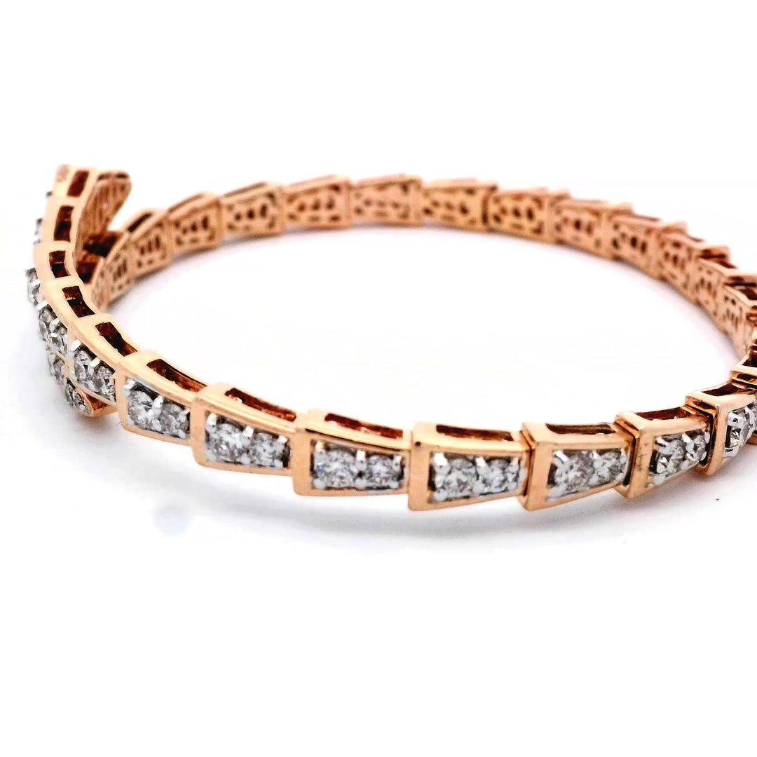 14K Yellow Gold 3.52ctw Diamond Flex Snake Bracelet