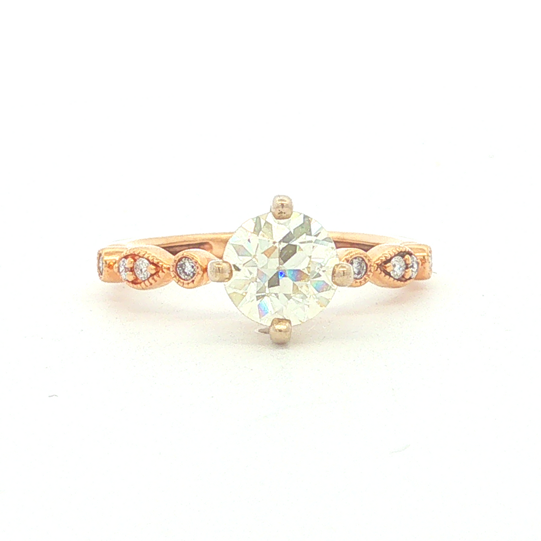 14K Gold .97ct GIA Diamond Bridal Ring Elegance