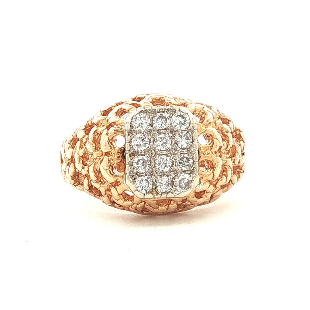 14K White Gold Men's Diamond Ring 0.25ctw Luxury Band