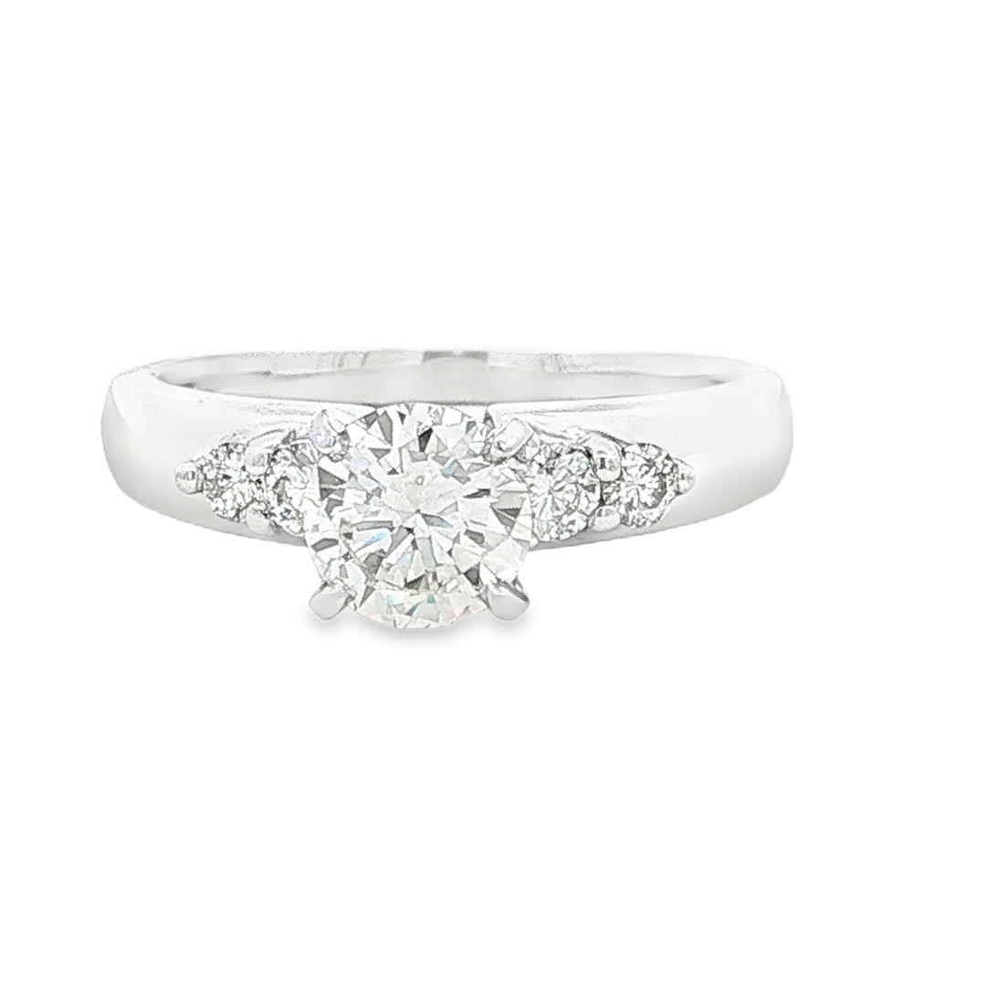 14K White Gold 0.93ct Round Diamond Pendant Charm