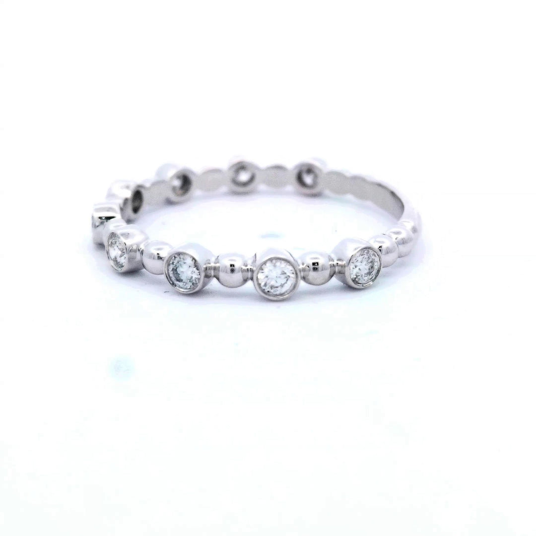 14K White Gold .27ctw Diamond Half Anniversary Band