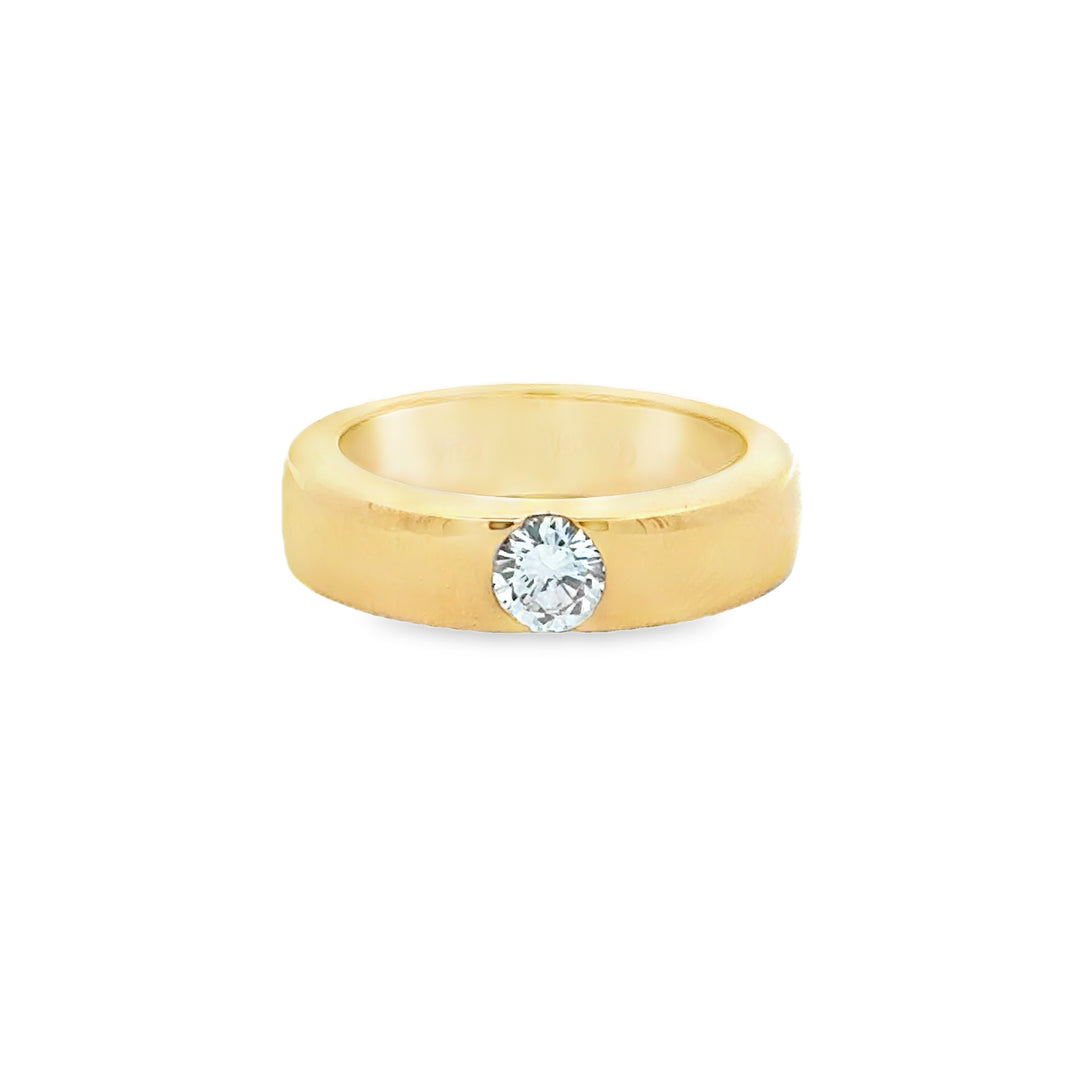 14K Yellow Gold 0.40ct VVS Diamond Geometric Band Ring