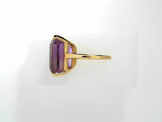 Vintage 14K Gold Purple Amethyst Statement Ring