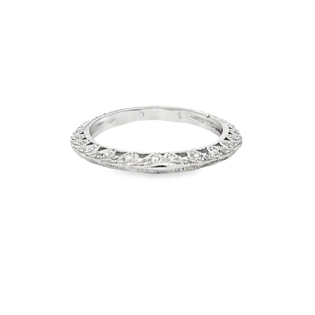 14K White Gold .25ctw Diamond Wedding Band Ring, Size 6