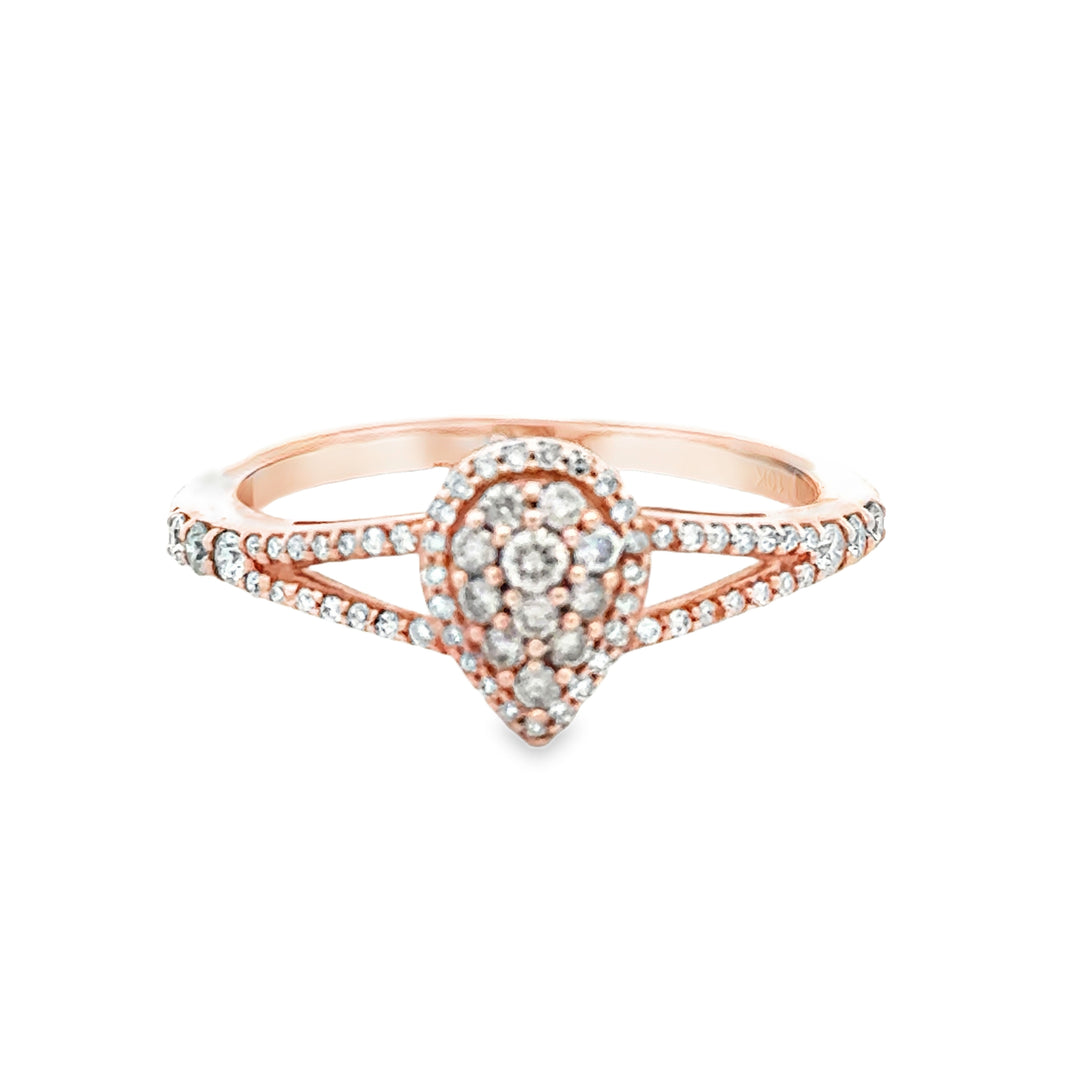 10kt Yellow Gold .45ct Diamond Cluster Statement Ring