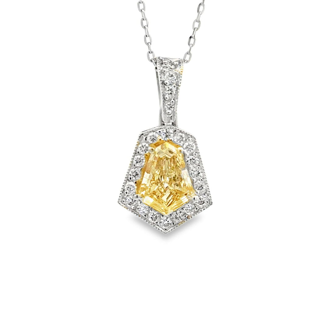 14K Yellow Gold .85ct Fancy Yellow Diamond Pendant