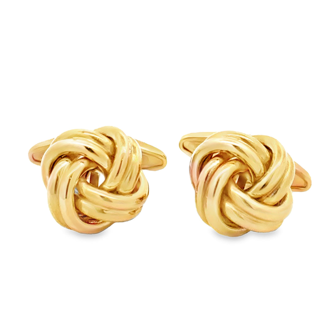 18K Gold Luxury Knot Cuff Links for Discerning Gentlemen