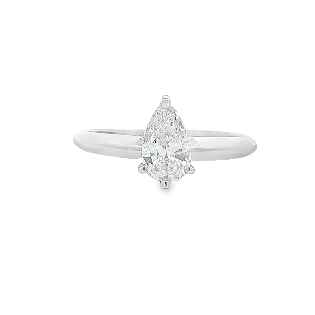 14K Gold .70ct Pear Diamond Solitaire Engagement Ring