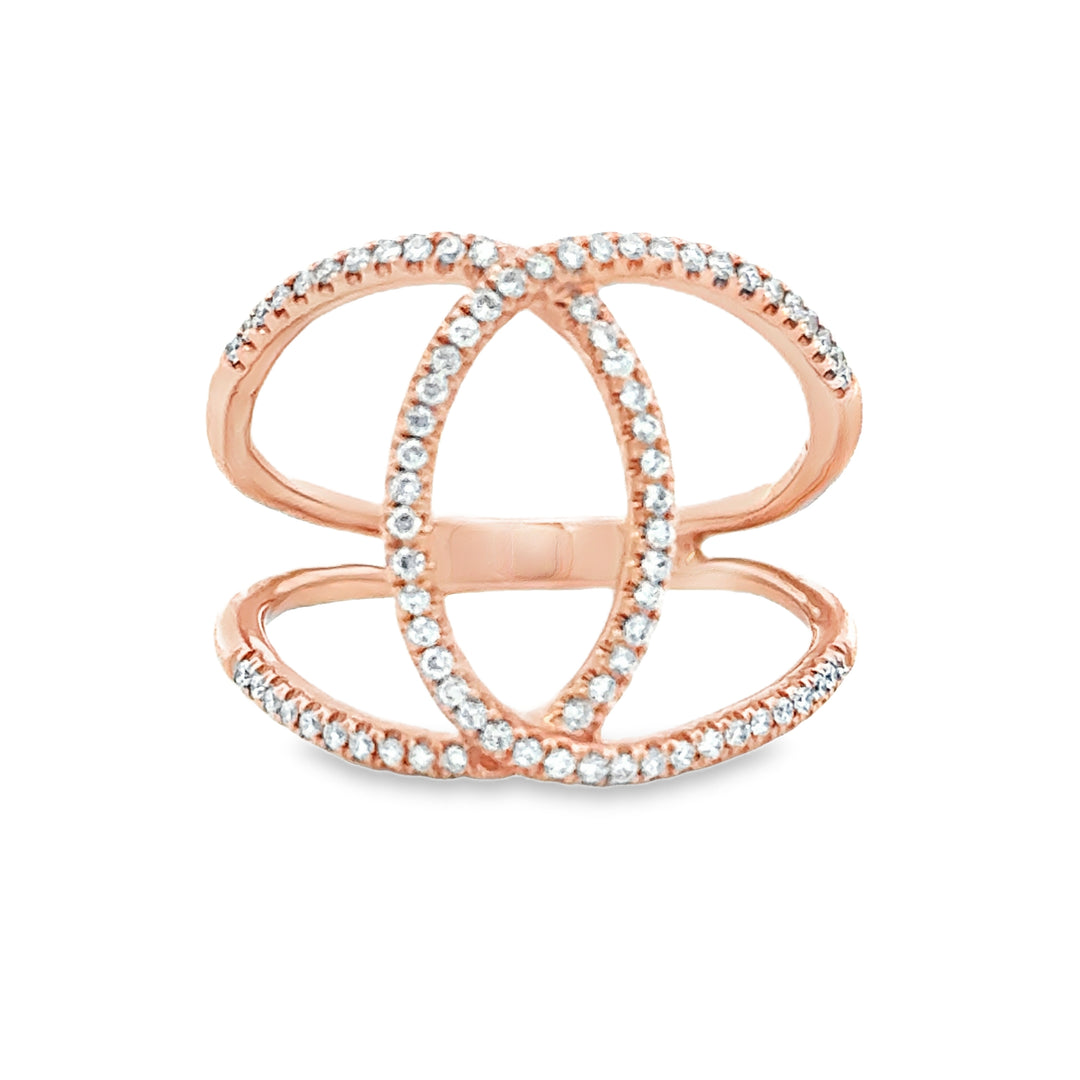 14K Rose Gold .50ctw Fancy Diamond Statement Ring