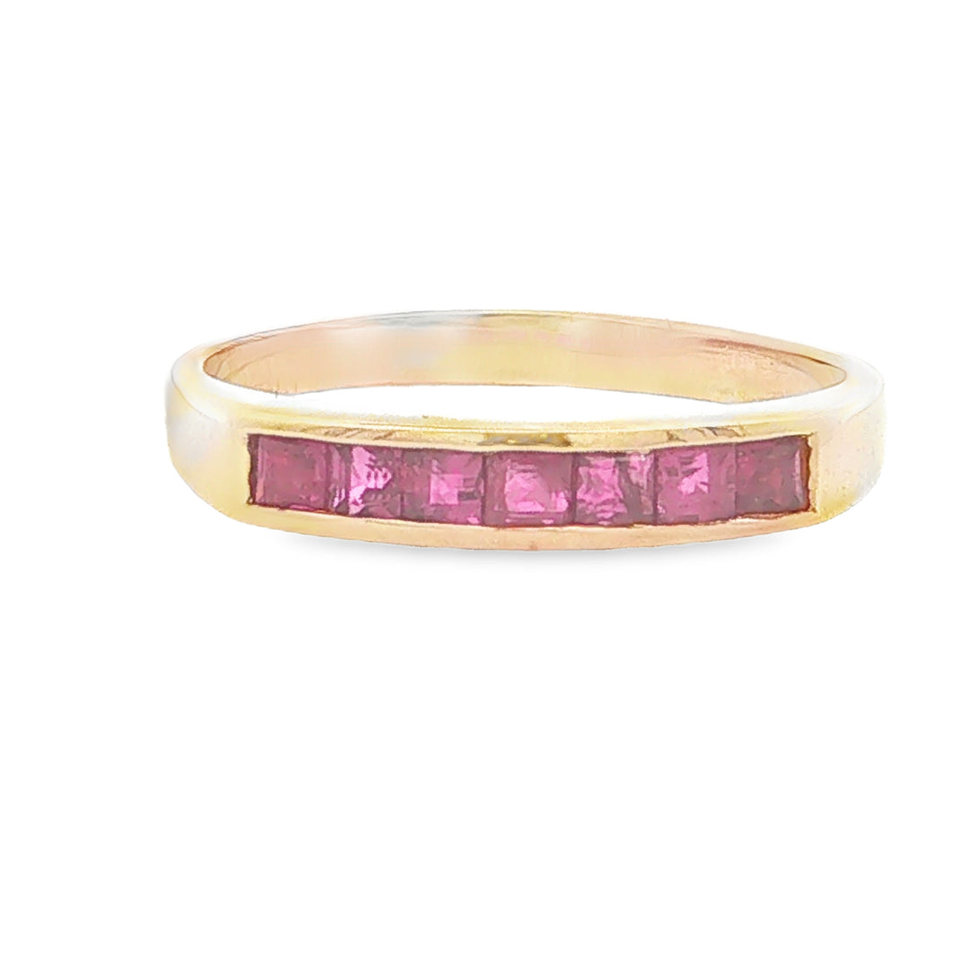 14K Gold Vintage Ruby Channel Set Women's Band