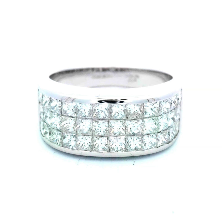 18K White Gold 2CT Diamond Invisible Set Wedding Band