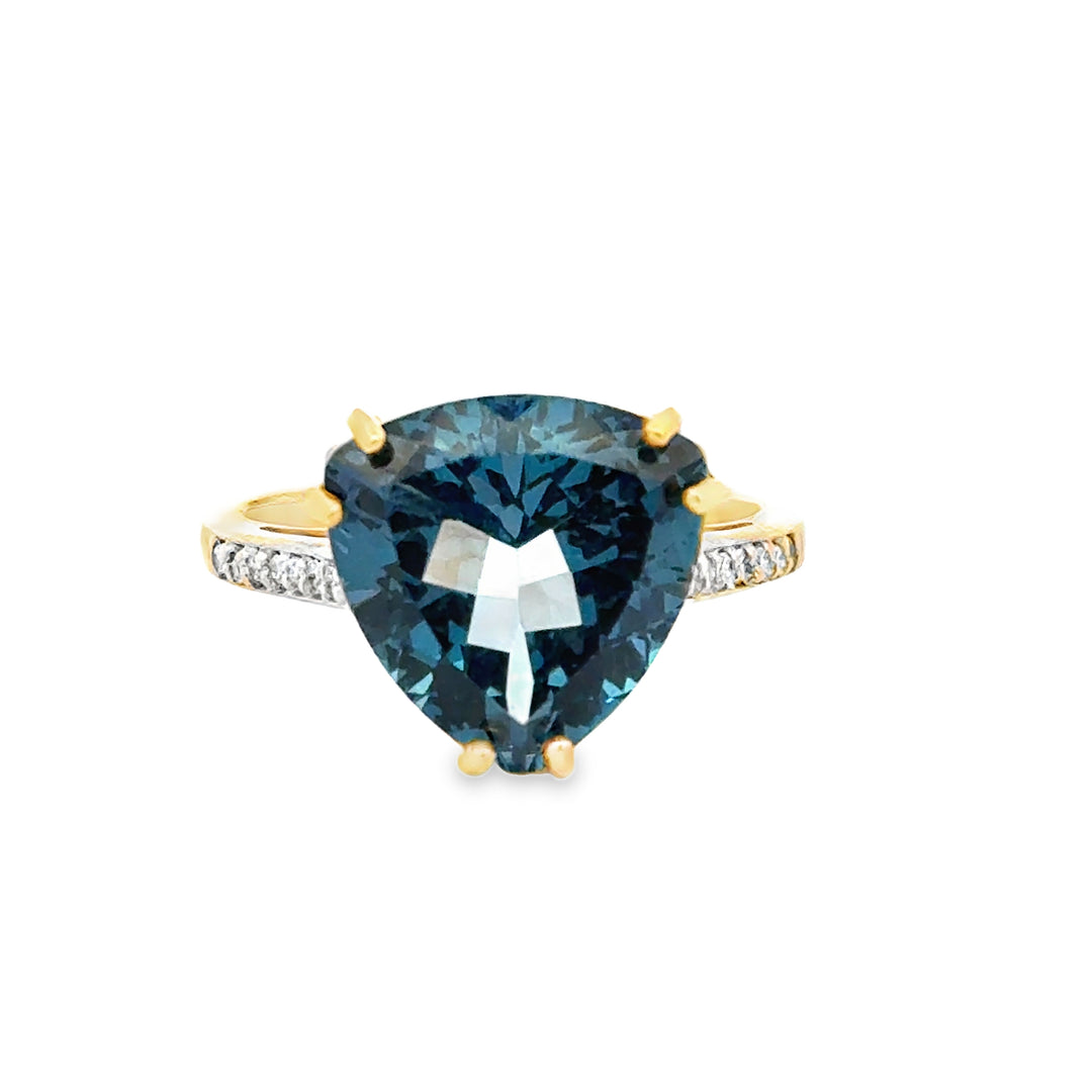 14kt Gold London Blue Topaz Diamond Accent Ring