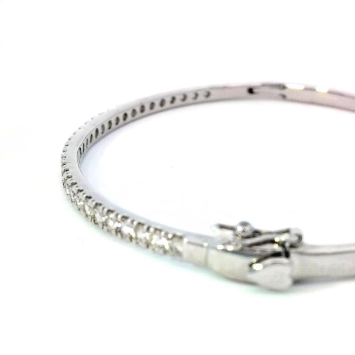 14kt White Gold 1.15ct Diamond Bangle Bracelet Shine