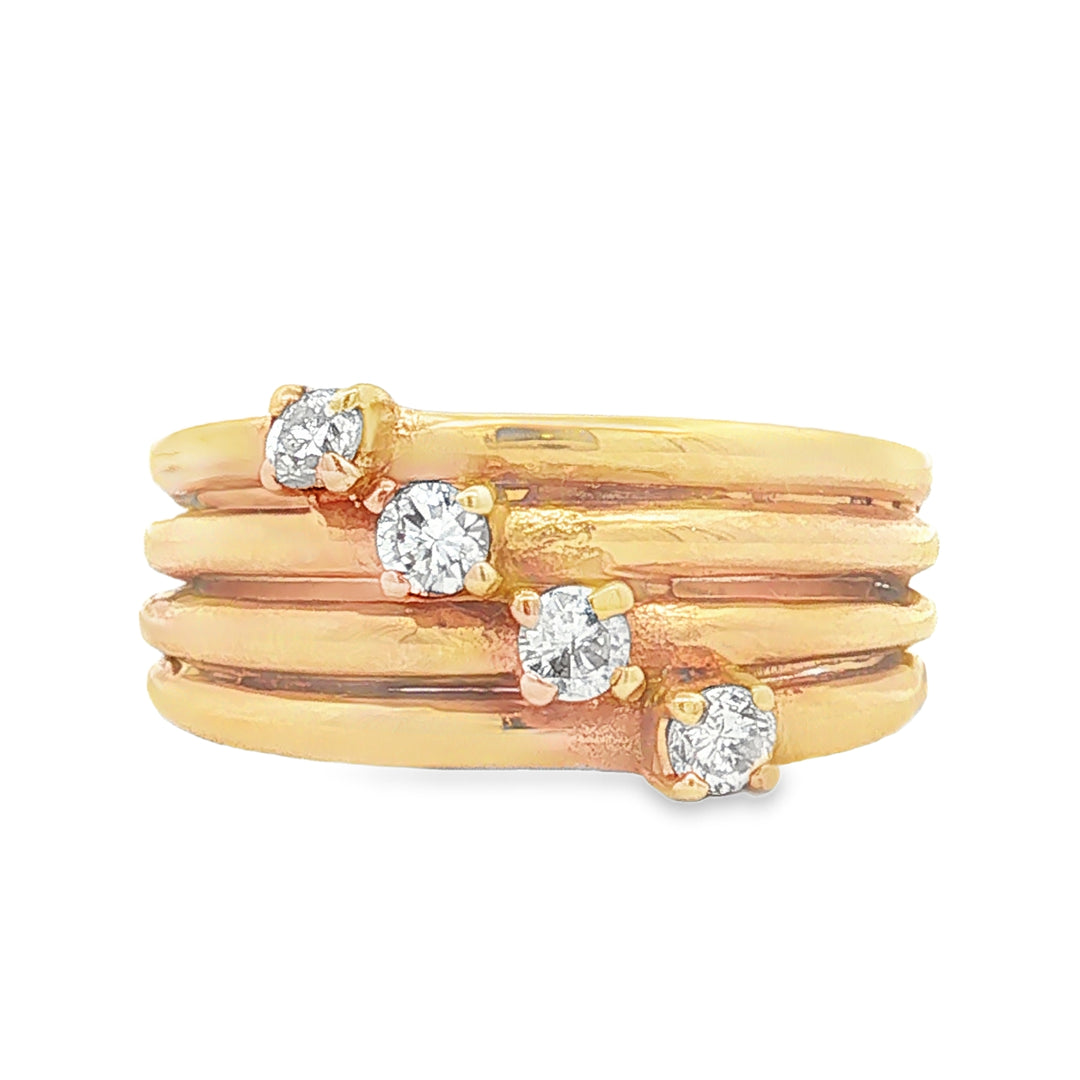 14K White Gold Vintage 0.40ct Round Diamond Ring