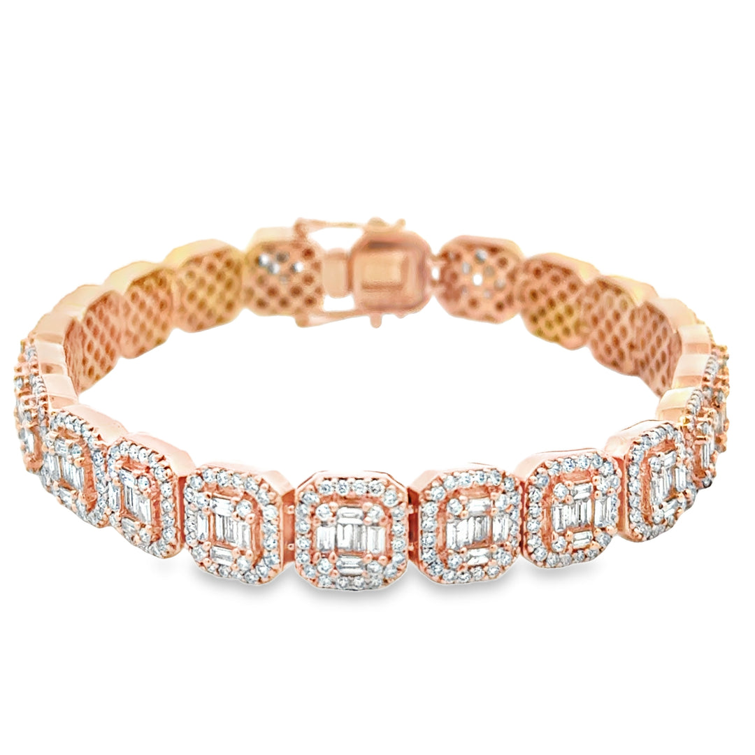 Elegant 14K Rose Gold Diamond Tennis Bracelet