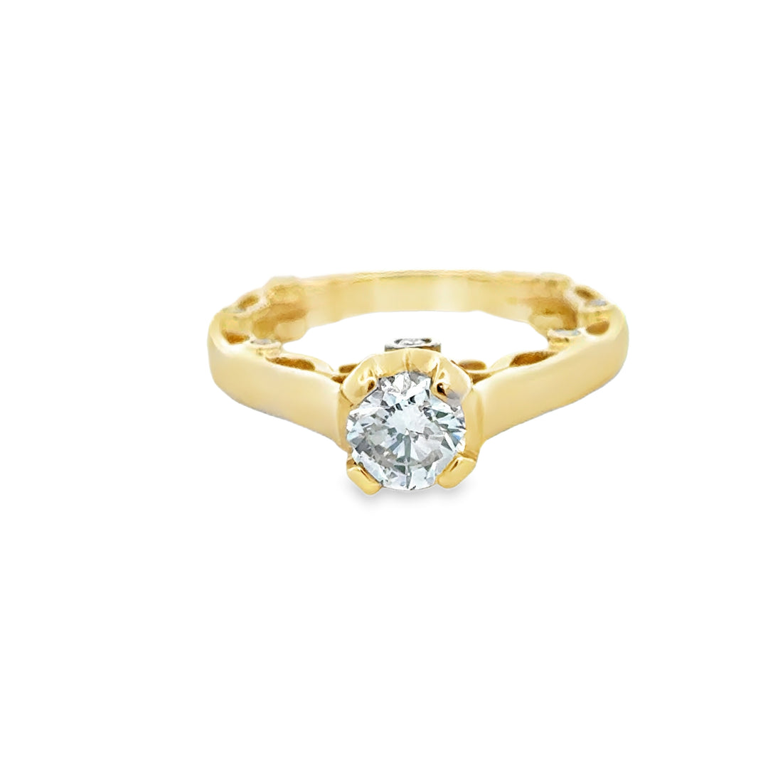 14K White Gold 0.70ct Round Diamond Bridal Ring