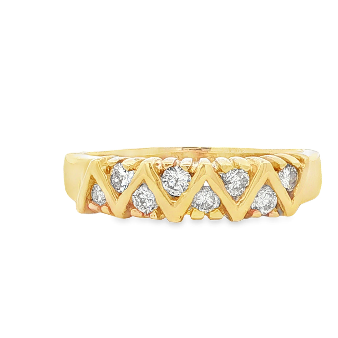 14K White Gold .33ctw Diamond Zigzag Wedding Band