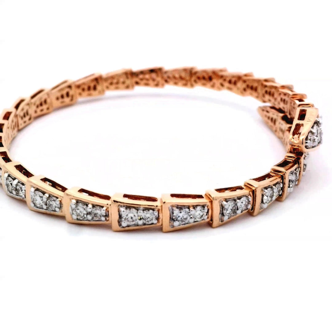 14K Yellow Gold 3.52ctw Diamond Flex Snake Bracelet