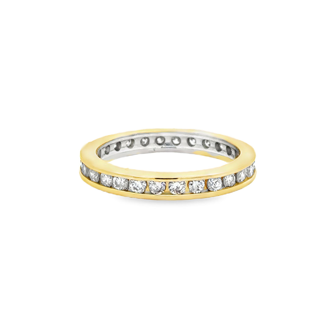 14K Gold 1.00ctw Diamond Channel Eternity Ring, Size 8