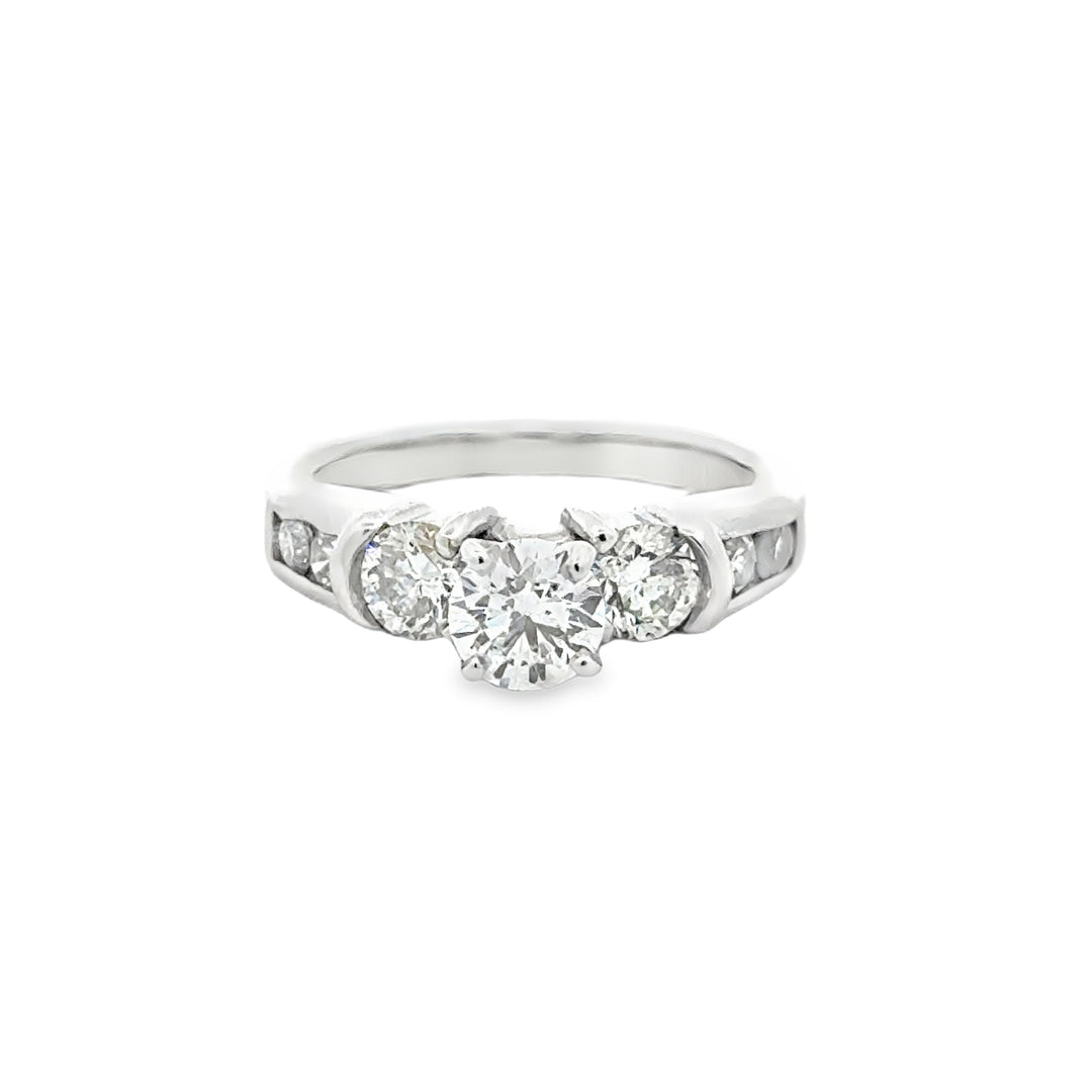14kt White Gold 0.50ct Round Diamond Engagement Ring
