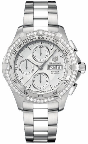 Stainless Steel Tag Heuer Diamond Chrono Automatic Watch