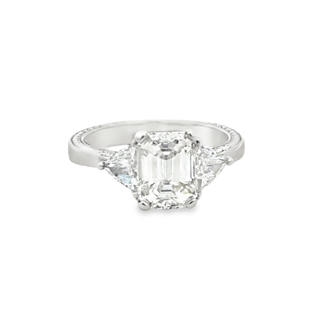 Platinum GIA Certified 2.10ct Diamond Bridal Ring