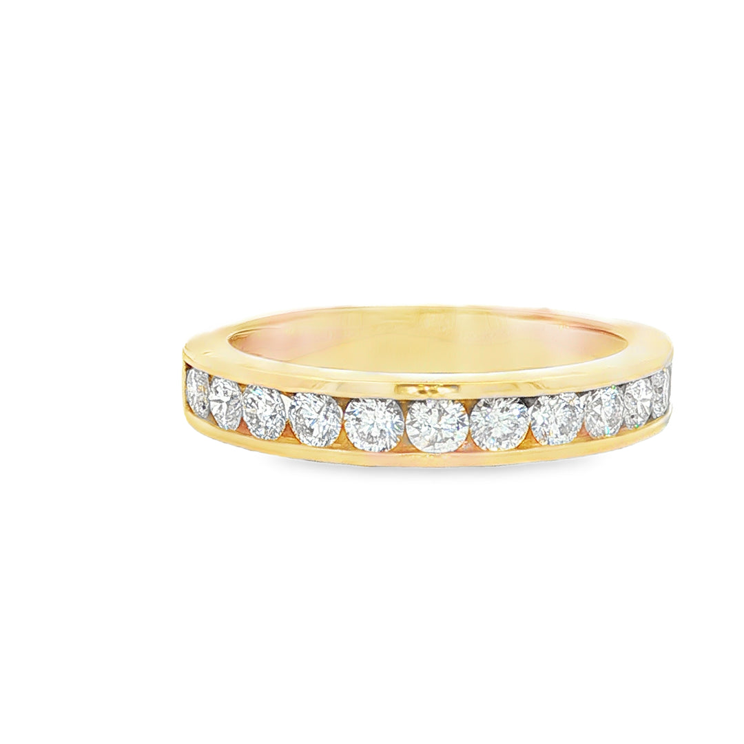 14K White Gold 1.00ctw Channel Diamond Wedding Band