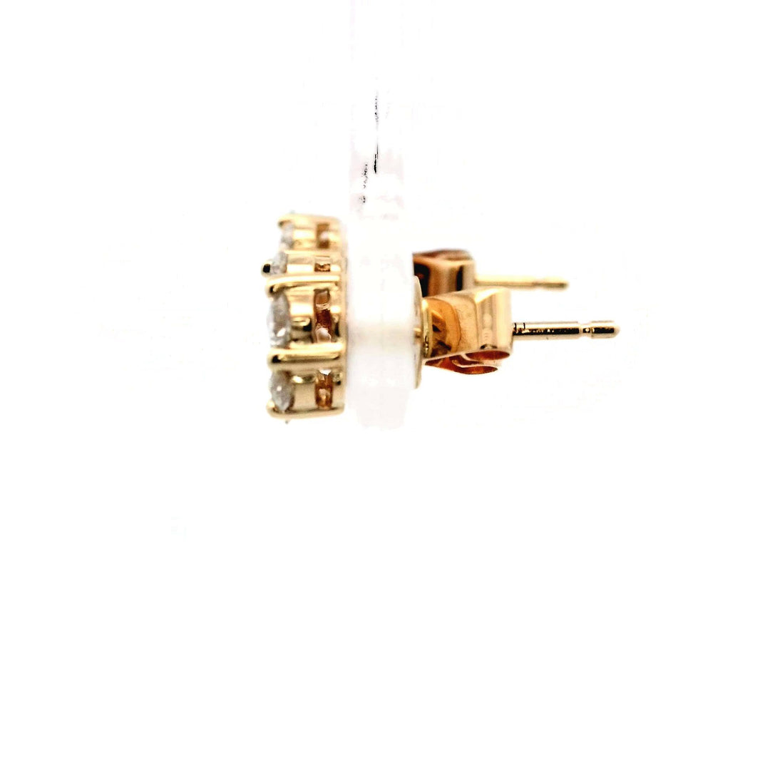 14K Yellow Gold .75ctw Diamond Cluster Earrings
