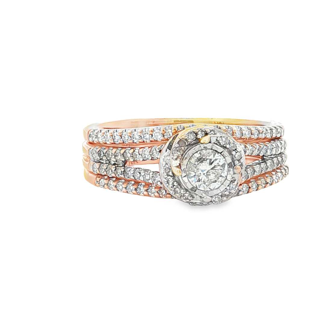 10kt White Gold 0.75ctw Diamond Bridal Ring Trio