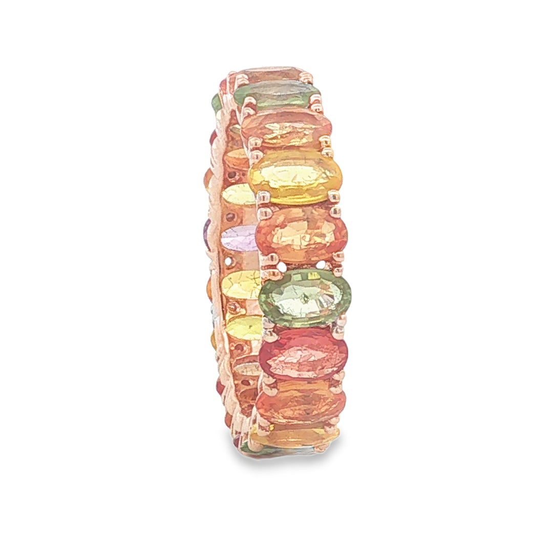 14kt Gold Multi-Color Sapphire Eternity Band Ring