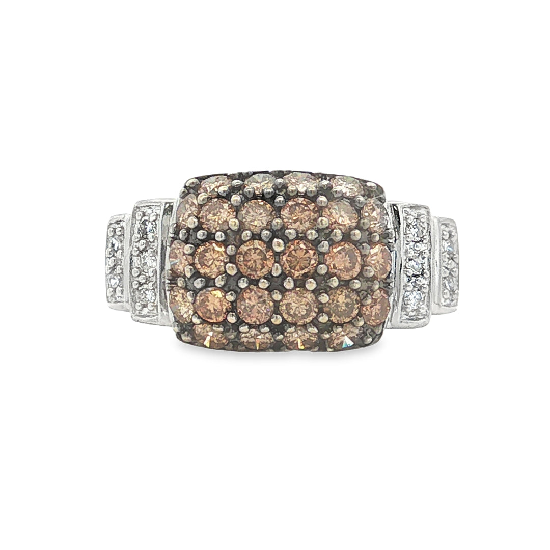 14K White Gold 1ct Chocolate Diamond Cocktail Ring