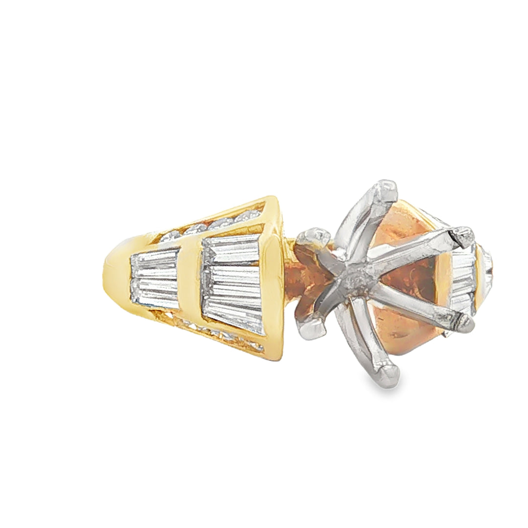 14K Gold 1.25ctw Diamond Customizable Semi-Mount Ring